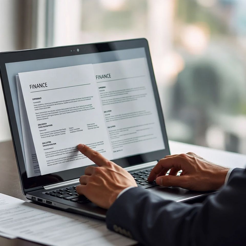 recruiter reviewing finance resumes